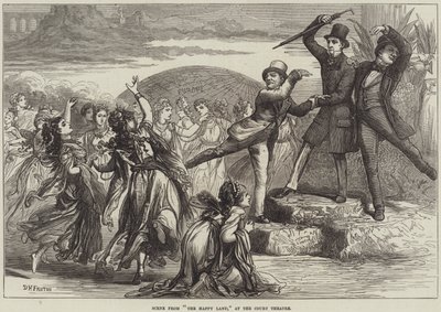 Scène uit The Happy Land, in het Court Theatre door David Henry Friston