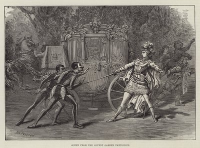 Scène uit de Covent Garden Pantomime door David Henry Friston