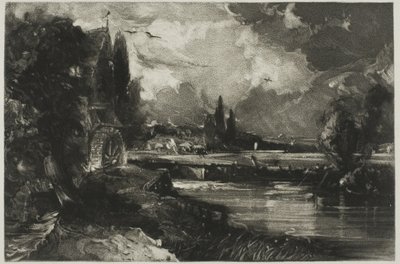 Een molen, uit Engels landschap door David Lucas