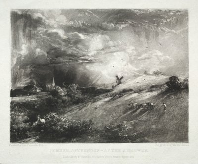 Verschillende Onderwerpen van Landschap, Kenmerkend voor Engels Landschap uit Schilderijen van John Constable, R.A.: Zomermiddag - na een Buien door David Lucas