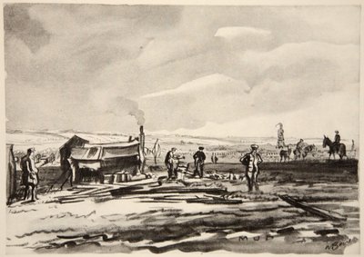 Aan de Somme: modder, illustratie uit 