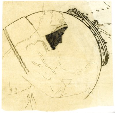 Studie voor Winter Mijnlegging bij IJsland, c.1942 door David Muirhead Bone