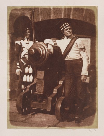 Artillerist en Hooglander, Edinburgh Castle door David Octavius Hill