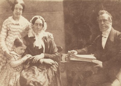Dominee Ebenezer Miller en familie door David Octavius Hill and Robert Adamson
