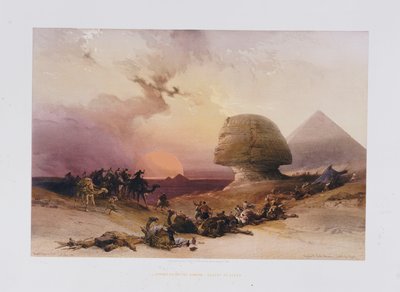 Nadering van de Simoom. Woestijn van Gizeh, uit "Egypte en Nubië" door David Roberts