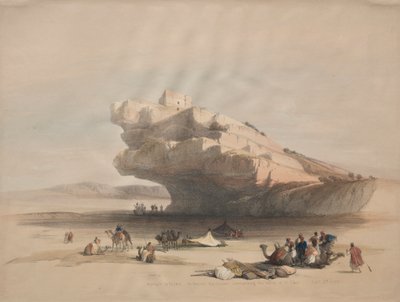 Toegang tot Petra, een Oude Wachttoren die de Vallei van El Chor Beheerst door David Roberts