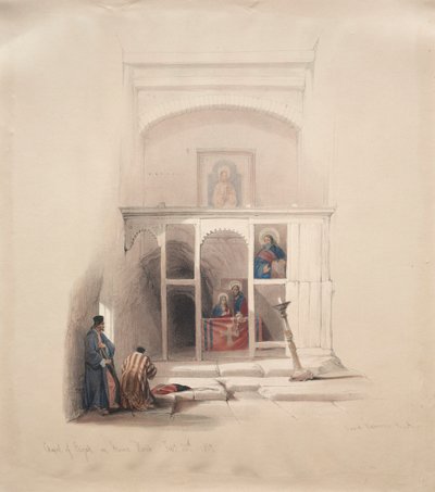 Kapel van Elia op de berg Horeb, 1839 door David Roberts