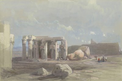 Fragmenten van een kolossaal beeld in het Memnonium, Thebe door David Roberts