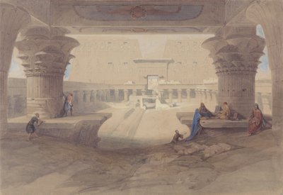 Van onder de zuilengang van de Tempel van Edfu, Opper-Egypte door David Roberts