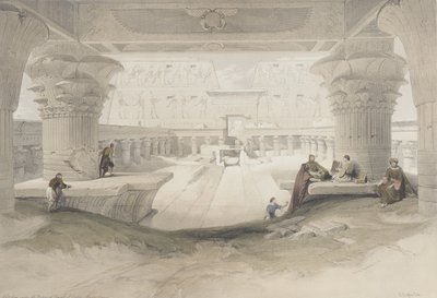 Portiek van de tempel van Edfu door David Roberts