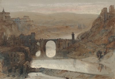 De Brug van Toledo, bij Madrid, Spanje door David Roberts