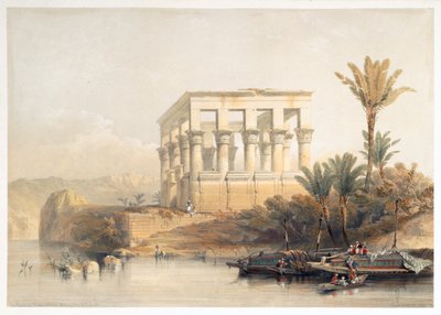 De Hypaethrale Tempel in Philae, genaamd het Bed van de Farao, Egypte, 1849 door David Roberts
