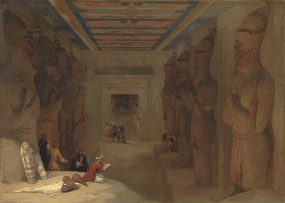 De Hypostyle Hall van de Grote Tempel in Abu Simbel, Egypte door David Roberts