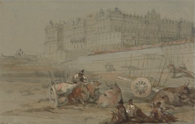 Het Koninklijk Paleis, Madrid, 1832 door David Roberts