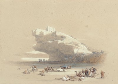 De benadering van Petra, met uitzicht op een oude wachttoren door David Roberts