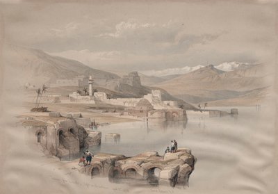 Tiberias, vanaf de Muren, Safet in de Verte door David Roberts