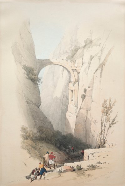 Triomfboog over de kloof die naar Petra leidt, 1839 door David Roberts