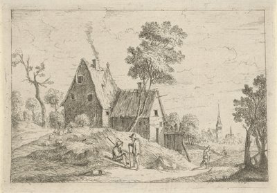 Landschap met een woning door David Teniers (II)