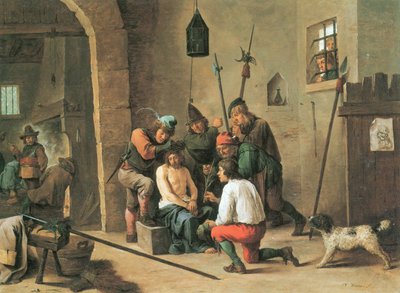Dutch: De doornenkroning Man of Sorrows door David Teniers the Younger