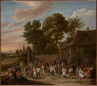 Dansende en feestende boeren door David Teniers the Younger