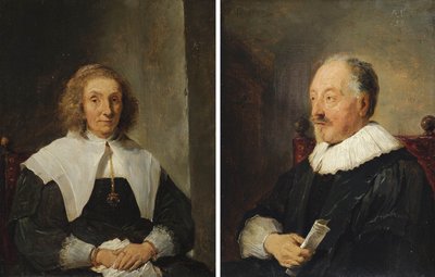 Portret van een vrouw en Portret van een man door David Teniers the Younger