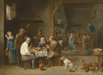 De hammaaltijd door David Teniers the Younger