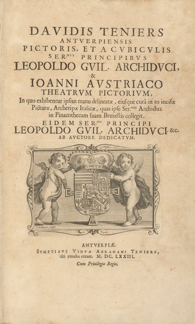 Titelpagina Theatrum Pictorium door David Teniers the Younger
