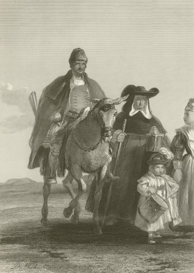 Groep figuren die Madrid binnenkomen door David Wilkie