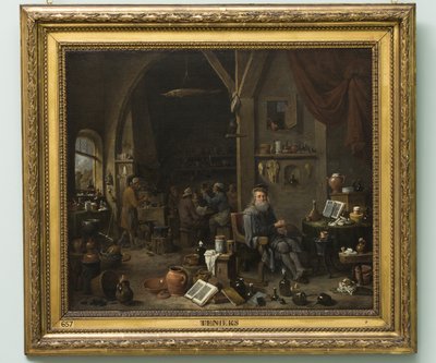 Een alchemist door David Teniers the Younger