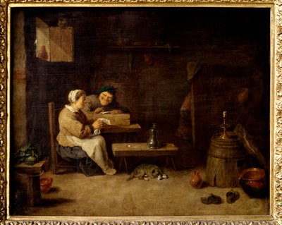 Interieur van een herberg Twee groteske personages in een Vlaamse herberg door David Teniers the Younger