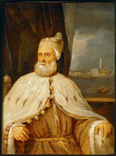 Portret van Doge Francesco Donato ... (schilderij op doek) door David the Younger Teniers