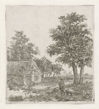 Jager in een landschap door David van der Kellen