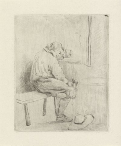 Jongeman op een bank door David van der Kellen