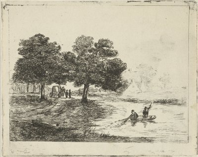 Landschap met vissers door David van der Kellen