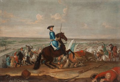 Koning Karel XII van Zweden bij de slag om Narva door David von Krafft