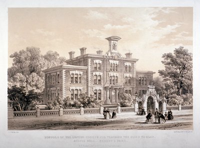 London Society Scholen voor het onderwijzen van blinde mensen, Avenue Road, Marylebone, Londen, c1860. door Day and Son
