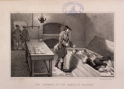Scène van de Overval op een Bakker in Hackney, Londen door Dean and Co
