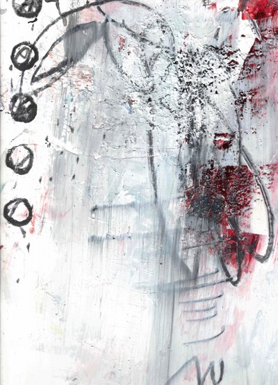 Rood Zwart Abstract Grunge door Deb Chaney