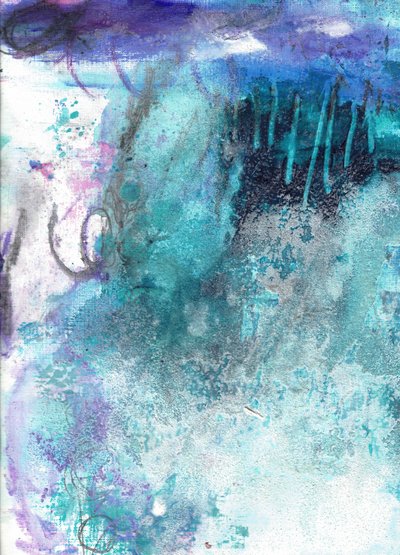 Rustige, abstracte stroming in blauwgroen door Deb Chaney
