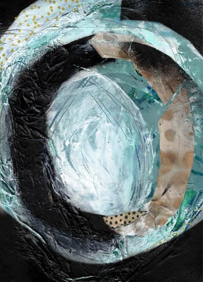 Abstracte werveling in blauwgroen door Deb Chaney