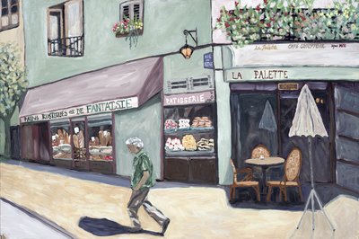 Café Corner, 2017 (acryl op doek) door Deborah Eve Alastra