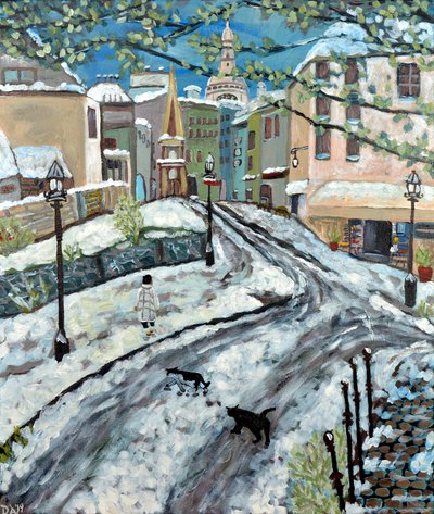 Vroege sneeuw, 2020 (acrylverf op doek) door Deborah Eve Alastra