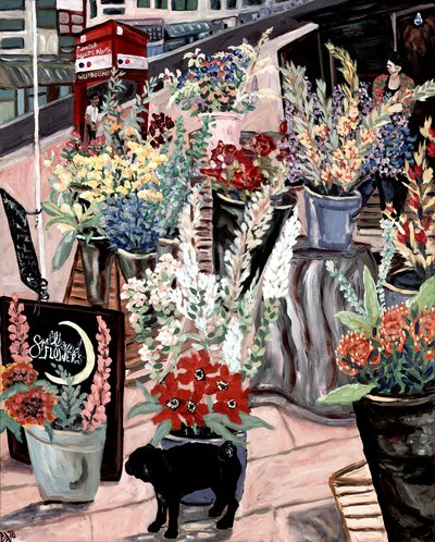 Flower Lady, 2020 (acryl /medium op doek) door Deborah Eve Alastra