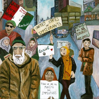 Weerstand 2, 2017 (acryl op doek) door Deborah Eve Alastra