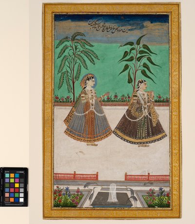 Twee vrouwen uit de harem van Tana Shah van Golconda, c.1800 door Deccani School