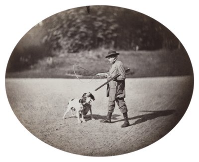 Jager met Honden, ca. 1862 door Delmaet and Durandelle