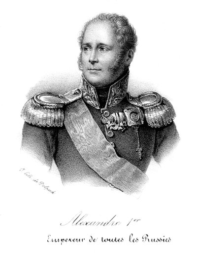 Alexander I 1777-1825, Tsaar van Rusland vanaf 1801, in militair uniform, ca. 1830 door Delpech