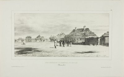 Binnenplaats van de Quarantaine Generaal, Skoulani, Bessarabië door Denis-Auguste-Marie Raffet