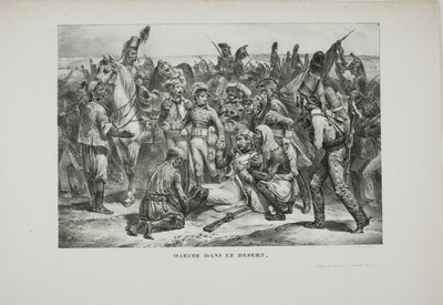 Woestijn maart door Denis Auguste Marie Raffet