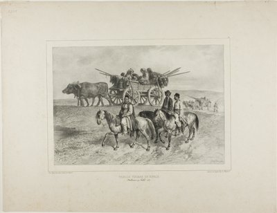 Familie van reizende Hongaarse zigeuners, Moldavië, 19 juli 1837 door Denis Auguste Marie Raffet